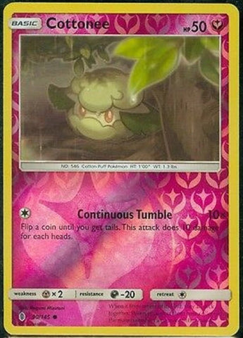 "Cottonee" 90/145 Sun & Moon Guardians - Pokémon Card - Reverse Holo