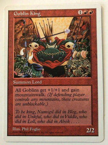 "Goblin King" - Magic The Gathering Card - 5th Edition