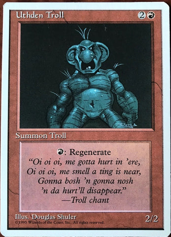 "Uthden Troll" - Magic The Gathering Card - 4th Edition