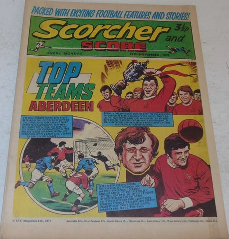Scorcher and Score Comic x 2 - British Comic - 13/11/71 and 18/9/71