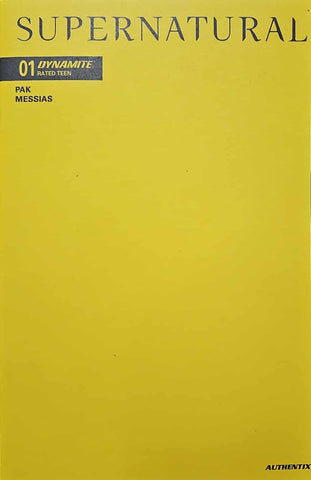 Supernatural #1 - Dynamite Comics - 2025 - Yellow Blank Authentix Variant