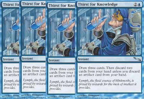 "Thirst For Knowledge" x4 - Magic The Gathering Card - Mirrordin - 4-Card Playset