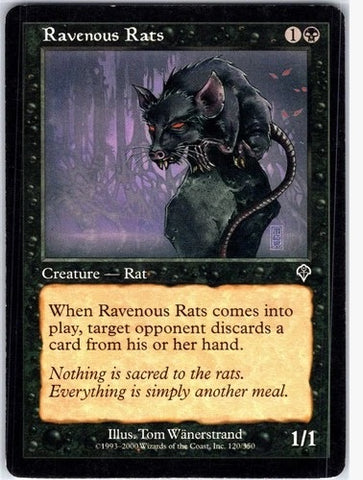"Ravenous Rats" x4 - Magic The Gathering - Invasion - 4-Card Playset
