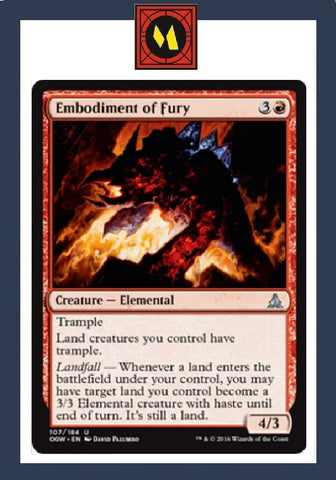 "Embodiment Of Fury" - Magic The Gathering Card - OGW