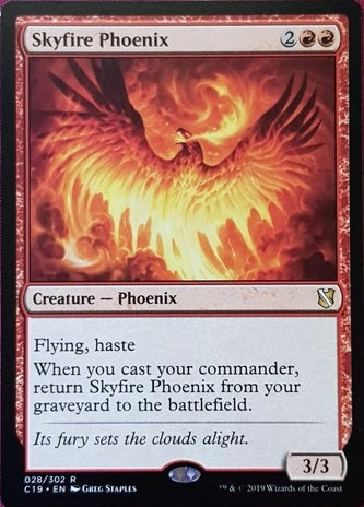 "Skyfire Phoenix" - Magic The Gathering Card - C19