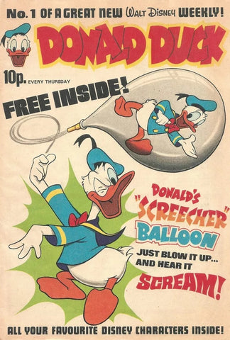 Donald Duck Weekly Comic #1 - UK IPC Disney - 1975 - NO FREE GIFT