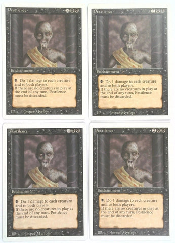 "Pestilence" x4 - Magic The Gathering Card - Revised - 4-Card Playset