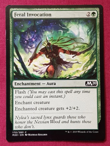 "Feral Invocation" x4 - Magic The Gathering Card - M20 - 4-Card Playset