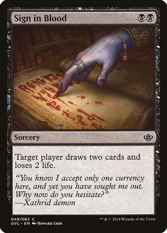 "Sign In Blood" - Magic The Gathering Card - GVL