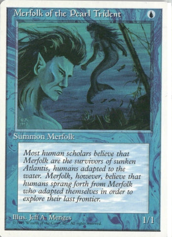 "Merfolk Of The Pearl Trident" x4 - Magic The Gathering - 4th Ed. - 4-Card Playset