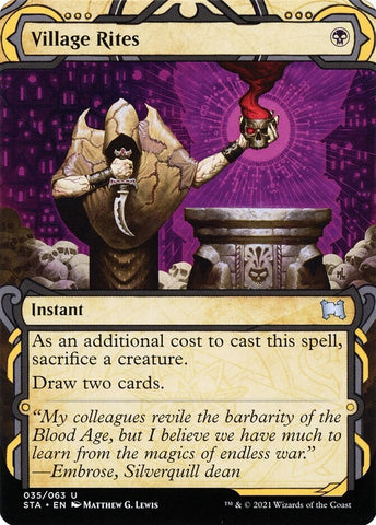 "Village Rites"  - Magic The Gathering Card - Showcase