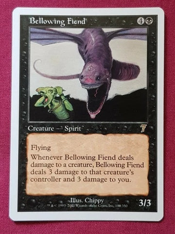 "Bellowing Fiend" - Magic The Gathering Card - 7th Edition