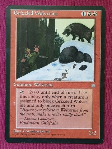 "Grizzled Wolverine" x4 - Magic The Gathering - Ice Age - 4-Card Playset