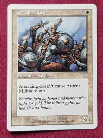 "Ardent Militia" - Magic The Gathering Card - 7th Edition