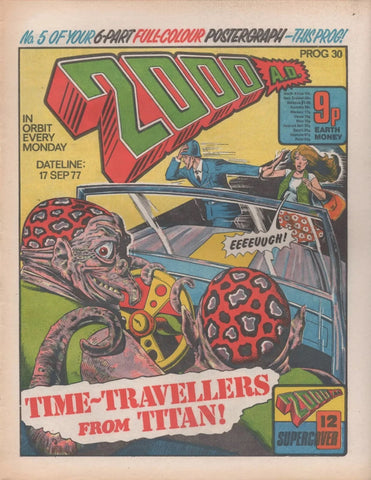 2000AD Comic - Prog #30 - 17th Sep 1977 -  Early Brian Bolland Cover