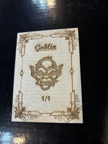 MTG Goblin Token 1/1 Magic the Gathering - Wooden engraved  CCG