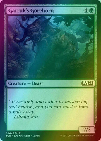 "Garruk's Gorehorn" FOIL - Magic The Gathering Card - M21