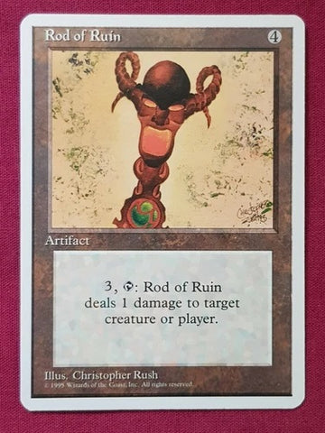 "Rod Of Ruin" - Magic The Gathering Card - 4th Edition