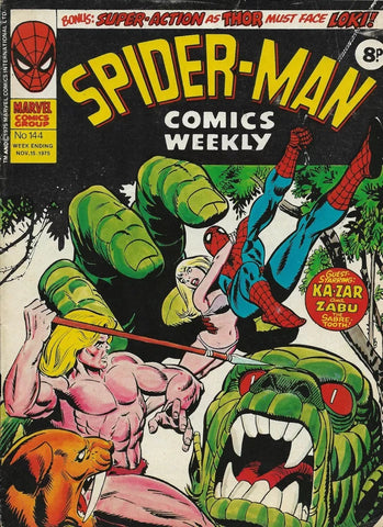 Spider-Man Weekly #144 - #147 (Lot of 4x Comics) - Marvel / British - 1975