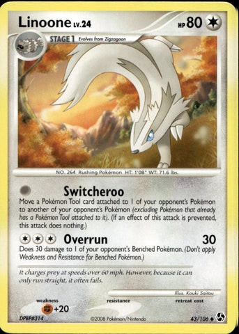 Linoone 43/106 - Pokémon Card - Great Encounters - NON-Holo