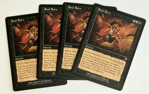 "Soul Burn" - Magic The Gathering - Invasion - 4-Card Playset
