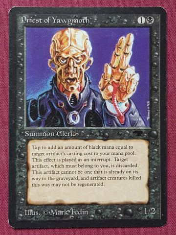 "Priest Of Yawgmoth" - Magic The Gathering Card - Antiquities