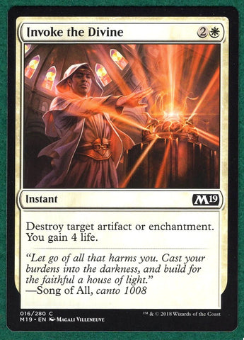 "Invoke The Divine" x4 - Magic The Gathering Card - M19 - 4-Card Playset