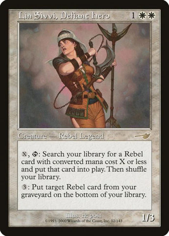 "Lin Sivvi, Defiant Hero" - Magic The Gathering Card - Nemesis