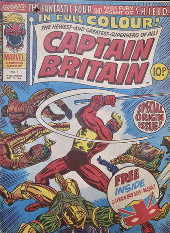 Captain Britain #1 - Marvel Comics /British - 1976 - WITH Free Mask