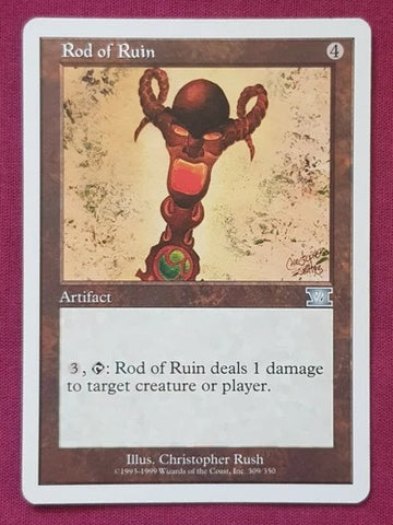 "Rod Of Ruin" - Magic The Gathering Card - 6th Edition