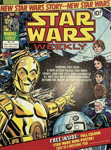 Star Wars Weekly #13 - Marvel Comics/British - 1978 - Free Poster Missing