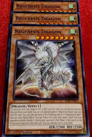 "Regenesis Dragon" ALIN-EN015 - Yu-Gi-Oh! - 3x Cards Playset - Alliance Insight