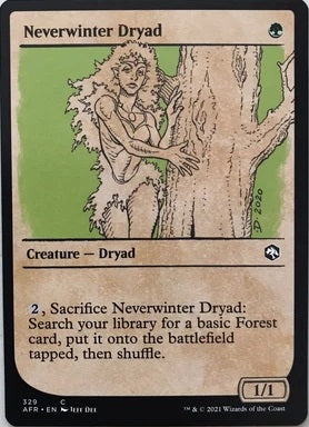 "Neverwinter Dryad" - Magic The Gathering Card - AFR / Showcase