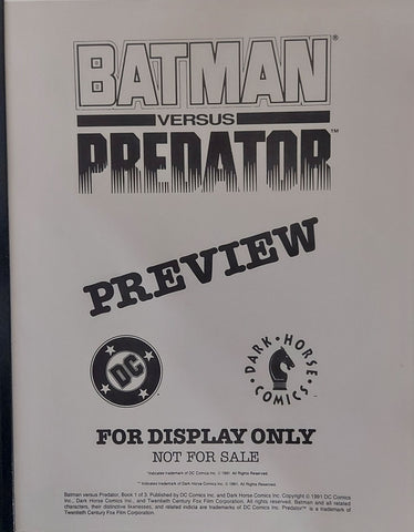 Batman: Predator Preview - DC - 1991 – Display Only Promo - Very Rare
