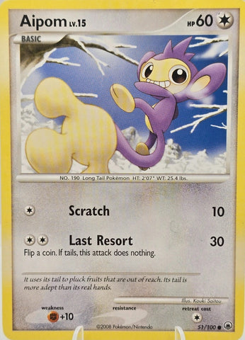 Aipom 51/100 - Pokémon Card - Majestic Dawn - NON-Holo