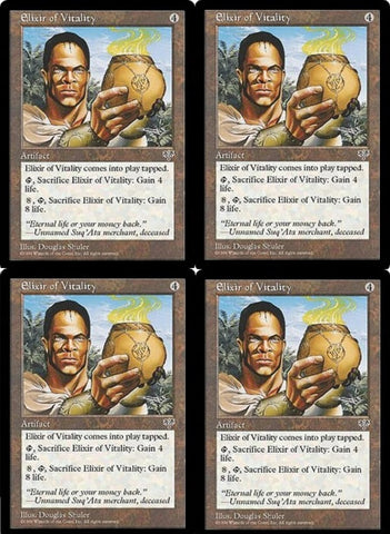 "Elixir Of Vitality" x4 - Magic The Gathering Card - Mirage - 4-Card Playset