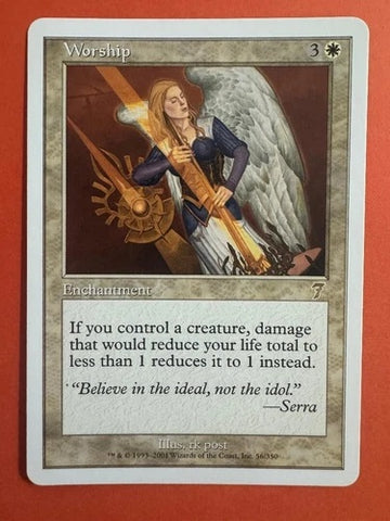 "Worship" - Magic The Gathering - 7th Edition