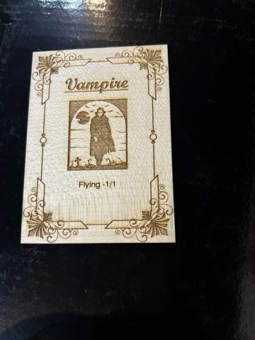 MTG Vampire -1/1 flying Token Magic the Gathering - Wooden engraved  CCG