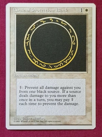 "Circle Of Protection: Black" x4 - Magic The Gathering - 4th Ed. - 4-Card Playset