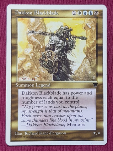 "Dakkon Blackblade" - Magic The Gathering Card - Chronicles