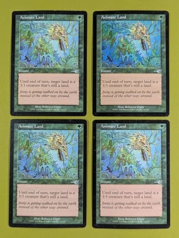 "Animate Land" x4 - Magic The Gathering - Nemesis - 4-Card Playset