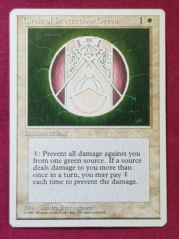 "Circle Of Protection: Green" x4 - Magic The Gathering - 4th Ed. - 4-Card Playset