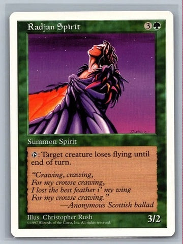 "Radjan Spirit" x4 - Magic The Gathering - 5th Edition - 4-Card Playset