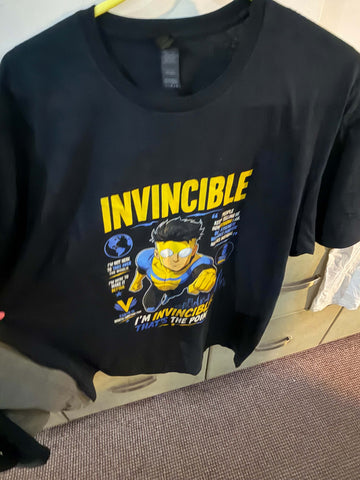 Invincible T-Shirt - Large - Sci-Fi Horror Clothing