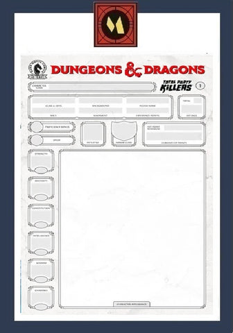 Dungeons & Dragons: Total Party Killers #1 - Dark Horse - 2026 - Character Sheet