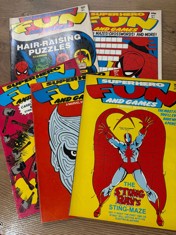 Superhero Fun and Games #6, 7,9, 10 and 11 - Marvel Comics/British - 1980 - UNUSED