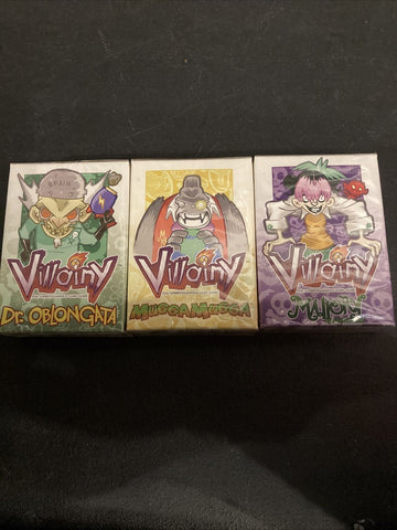 Villainy Supervillainouse Card Game Human Head Studios 3 Pack Mugga Malory Dr. O