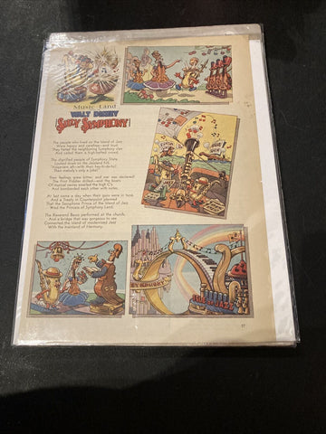 Walt Disney Silly Symphony -  Music Land 0 - 1 Page Comic Print 1935