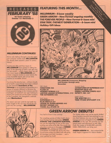 DC Releases Newsletter #45 February '88 - DC Comics - 1988