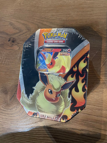 Pokémon TCG Eevee Evolution A Tin for the Eons Flareon Edition Sealed